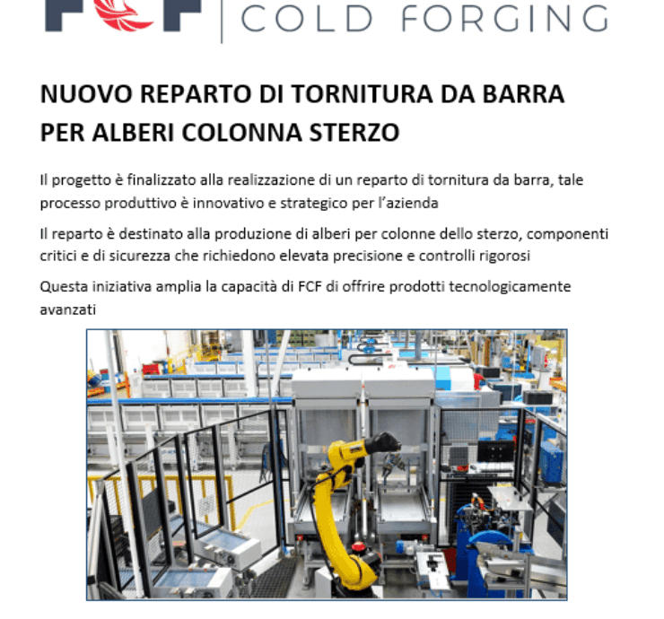 FCF REALIZZAZIONE REPARTO DI TORNITURA UPPER SHAFT